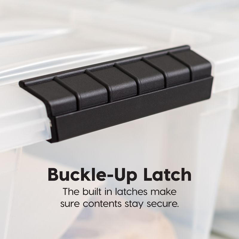 IRIS USA Plastic Storage Bins with Lids and Secure Latching Buckles, 4 of 10