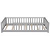 Children's floor bed frame with strong Flat noodles and safety fence, suitable for girls, boys and teenagers - 4 of 4