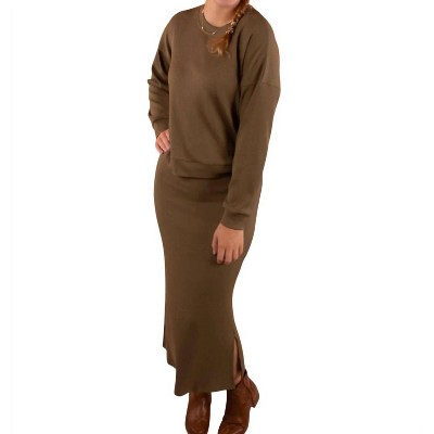 Women's Dreams Ribbed Midi Skirt - Mikarose