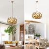 Parrot Uncle 	20" 6-Light Gold Modern Chandelier Ceiling Light Adjustable Wood Pendant Lamp - 4 of 4