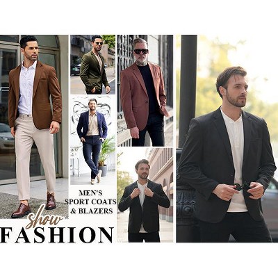 COOFANDY Mens Blazer Jacket One Button Casual Suit Jackets Stretch Knit Sport Coat Black L — фото 8