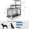 2-In-1 Wooden Pet Kennel for Homes with Dogs and Cats Multi-Functional Dog Crate Furniture with Cat Scratching Post & Rotating Bowls - 2 of 4