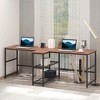 HOMCOM 88 Extra Long 2-Person Computer Desk with Storage Shelves Comb –  ShopEZ USA