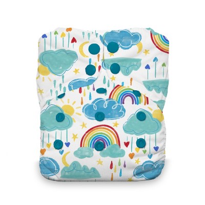 Image of Thirsties | Natural One-Size All-in-One Snap Cloth Diapers Pack of 1 - Rainbow Multicolored, One Size