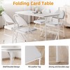 Whizmax Folding Table, Portable Folding Card Rectangle Table with Metal Frame, PU Leather Upholstered Foldable Table, for Dining Room, Living Room - 4 of 4