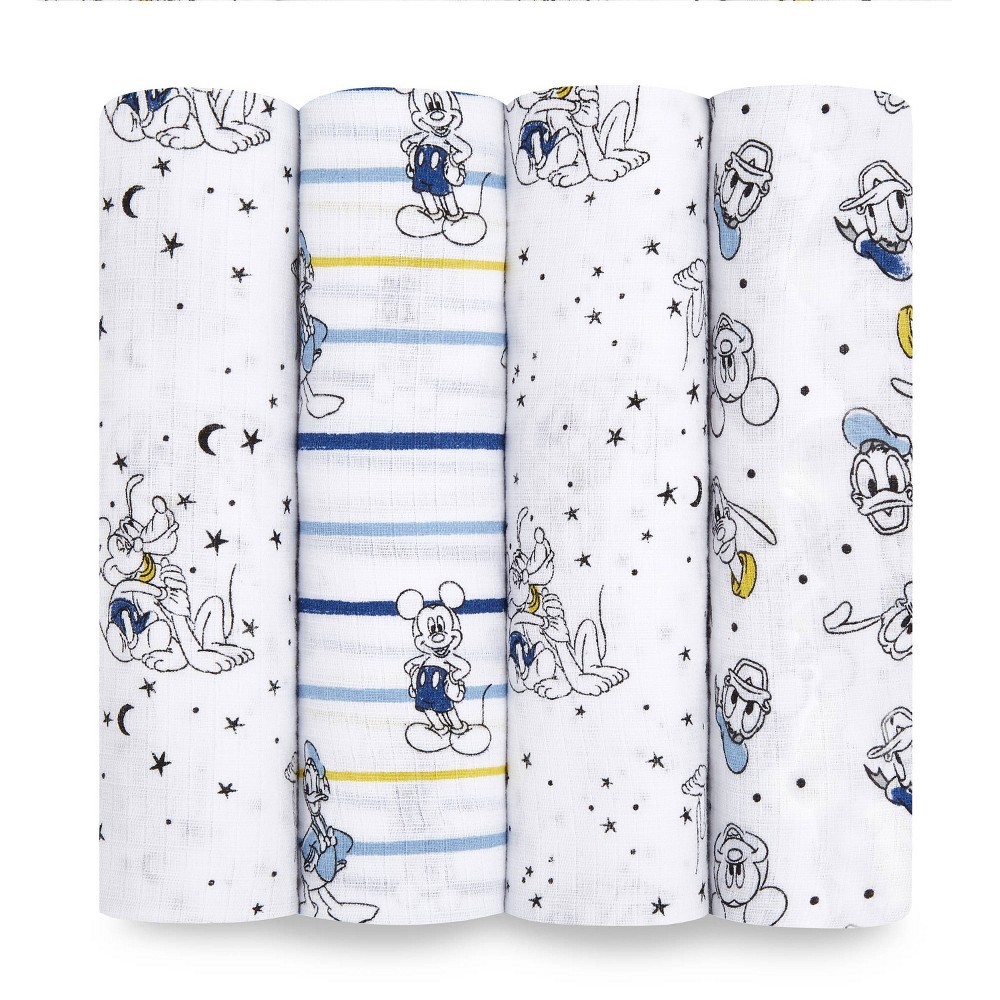 Photos - Children's Bed Linen Aden + Anais Essentials Muslin Swaddle Reversible Blankets Mickey Stargaze