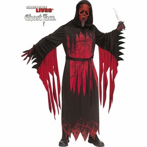 Fun World Adult Ghost Face Red Aged Devil Face Halloween Costume Robe - Red One Size - 1 of 1