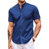 COOFANDY Muscle Fit Dress Shirts for Men Banded Collar Casual Button Down Shirts - 2 of 4