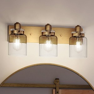 Urban Ambiance Luxury Vintage Bath Light 8.625''H x 21.625''W,  Olde Brass Finish,  Bridgeport Collection, UHP4192 - 1 of 4