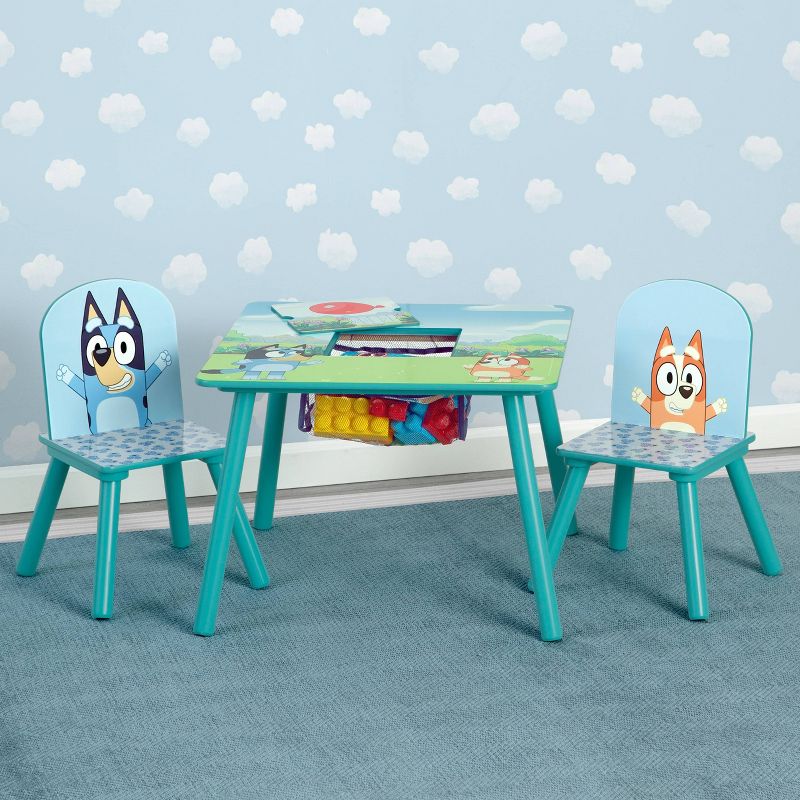 Delta Children Bluey Kids&#39; Table and Chair Set with Storage (2 Chairs Included) - Greenguard Gold Certified - Blue, 3 of 8
