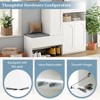 CAVINAS 2-in-1 Versatile Wooden Shoe Rack Soft Storage Bench with Adjustable Shelf,Modern Shoe Cabinet Bench for Living Room,Entryway - 3 of 4