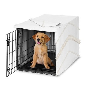Sweet Jojo Designs Dog Crate Kennel Cover 36in. Boho Fringe Ivory - 1 of 4
