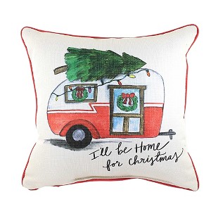 Little Birdie 16.0 Inch I'll Be Home For Christmas Camper Home Decor Throw Pillows - 1 of 3