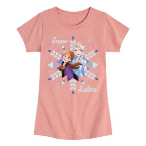 Girls' - Frozen 2 - Snow Sisters Fitted Short Sleeve Graphic T-Shirt - 1 of 4