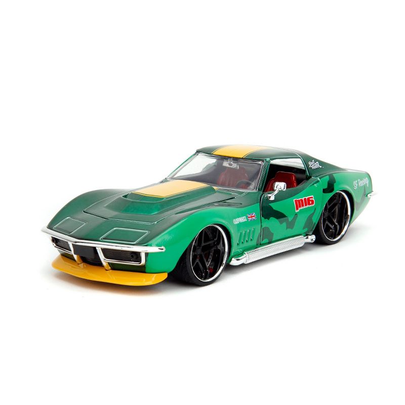 Jada Toys Street Fighter 1969 Chevrolet Corvette Stingray ZL1 Diecast Vehicle with Cammy Figure 1:24 Scale, 4 of 10