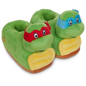 Teenage Mutant Ninja Turtles Mens Slippers - TMNT 3D Plush Slippers - Michaelangelo, Raphael, Donatello, and Leonardo Slippers - 1 of 4