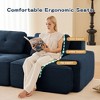 QingMoon 117" L-Shaped Sectional Sofa, Corduroy 3-Seater Couch with Pearl-like Piping and Tufted Design for Living Room and Apartment, No Assembly - 3 of 4