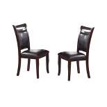 Simple Relax Set of 2 Faux Leather Upholstered Dining Chairs in Dark Espresso