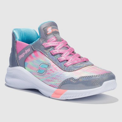 S Sport By Skechers Kids' Kristin Step-ins Sneakers - Gray/pink 