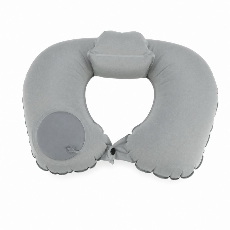 Unique Bargains Comfortable Inflatable Travel Pillow 1 Pc Gray