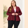 Agnes Orinda Women's Plus Size Work Fashion Notched Lapel Formal Blazer  Burgundy 4x : Target