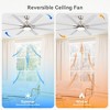 TOBILI 52-Inch Ceiling Fan With Lights,6 Wind Speed,With 8 Black ABS Blades,Voice ,Fan For Bedroom,Living Room,Patio,Kitchen,etc - 2 of 4