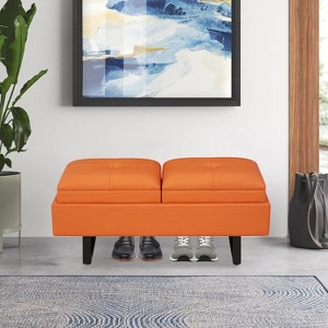 Kinsuite Reception Chairs Entryway Bench - Waiting Room Chair with PU Leather - 1 of 4