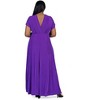 24seven Comfort Apparel Plus Size Flutter Sleeve Metallic Knit Maxi Dress Front Slit Empire Waist - 3 of 4