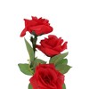 Unique Bargains Artificial Plants 3-Rose Square Pot Arrangement Plastic 2.95"x2.95"x9.84" 1 Pcs - 4 of 4
