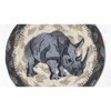 Earth Rugs Rhino Printed Coaster – 5"x5" Round Braided Jute Coaster with Wildlife Art - 3 of 3
