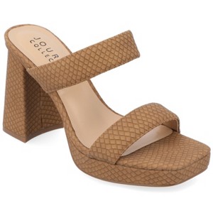 Journee Collection Womens Jaell Multi Strap Covered Block Heel Platform Sandals - 1 of 4