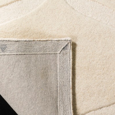 Ivory Hand-Tufted Wool Geometric 3' x 5' Area Rug