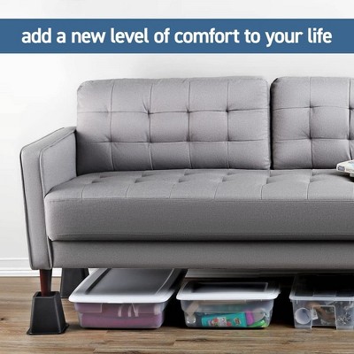 Heavy Duty Black Adjustable Bed and Furniture Risers Set