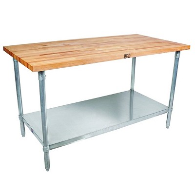 John Boos High Quality Maple Wood Top Work Table With Adjustable Lower Shelf 36 X 24 X 1 5 Inch Galvanized Steel Target