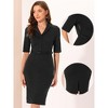 Allegra K Wome's Shawl Collar Half Sleeve Business Casual Dress - 2 of 4