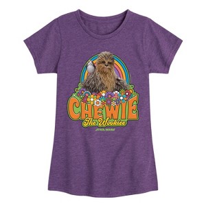 Girls' - Star Wars - Retro Chewy Fitted Short Sleeve Graphic T-Shirt - 1 of 3