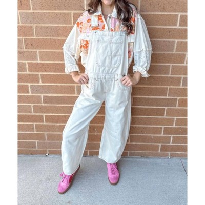 Women's Soft Washed Barrell Overalls - eesome