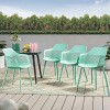 Azalea 4pk Resin Modern Dining Chair - Mint - Christopher Knight Home: Weather-Resistant, Fixed Arms, Adult Assembly Required - 2 of 4