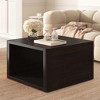APRILSOUL30.80"Square Coffee Table for Living Room in Dark Brown Farmhouse Coffee Table with Storage,2-Tier Center Table - 2 of 4