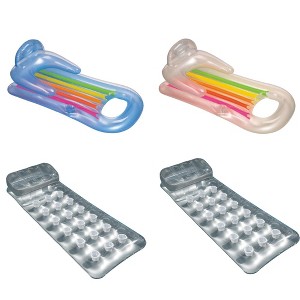 Intex King Kool Inflatable Lounge Pool Float(2) & 18-Pocket Suntanner Float(2) - 1 of 4
