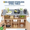 Outdoor Grill Cart w/ Storage Cabinet Movable Outdoor Kitchen Island Prep Stand Station with Stainless Steel Tabletop - 4 of 4