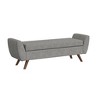 HomePop Modern Boucle Storage Bench with Wood Legs - 3 of 4