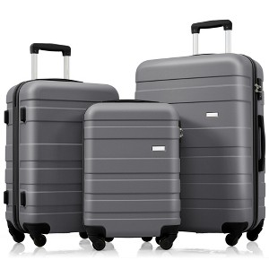 Sapphtopaz 3pcs Hardshell Luggage Sets ABS Suitcase Hardside Luggage Carry On Suitcase, Spinner Wheels, TSA Lock (20" 24" 28") - 1 of 4