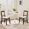 Tangkula Folding Dining Chairs Set of 4 w/Linen Padded Seat & Rattan Backrest for Kitchen - 3 of 4