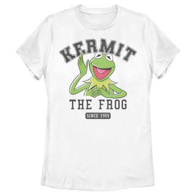 Women's The Muppets Kermit 1955 Collegiate T-shirt - White - X