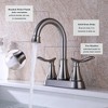 Munora 2-Handle 4-Inch Brushed Nickel Bathroom Faucet with Pop-up Drain and Supply Hoses - 3 of 4