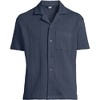 Lands' End Men's Short Sleeve Textured Cable Camp Collar Button Through Shirt - 3 of 4