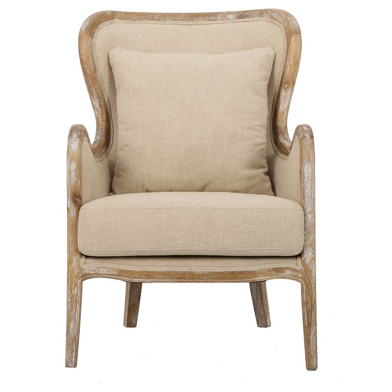 Crenshaw Fabric Wing Chair Beige - Christopher Knight Home, 1 of 9