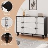 Jojoka 6 Drawer Dresser for Bedroom Modern Wood Chest with Deep Drawers Vintage Pattern Design Metal Handles for Living Room Hallway or Entryway - 3 of 4
