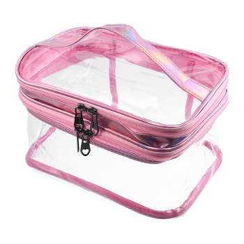 Unique Bargains Silicone Makeup Brush Bag Stand Up Travel Makeup Brush Holder Portable Makeup Brush Pouch Cosmetic Pink, Women's, Size: 2.44x1.89x7.68